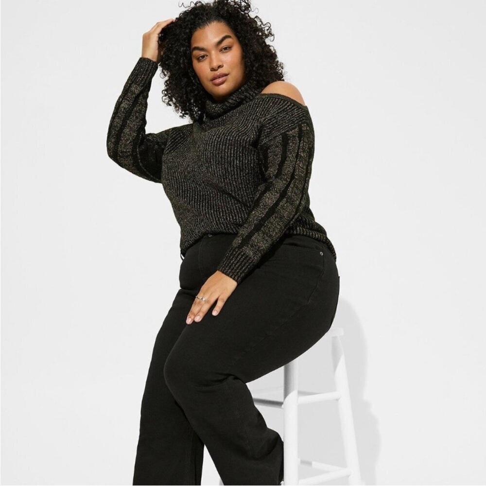TORRID Shoulder Cut-Out Cable Knit Sweater